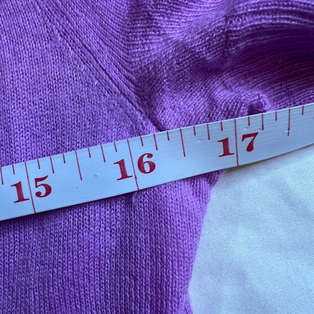 J.Crew Purple Short Sleeve Cashmere Sweater – Button Front - Picture 11 of 12